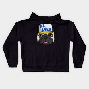 Pug #1 Dad Fathers Day Kids Hoodie